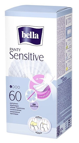 Прокладки ежедневные bella Panty Sensitive, 60 шт.  