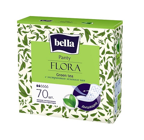 Прокладки ежедневные bella panty flora  с экстрактом зеленого чая 70  шт.