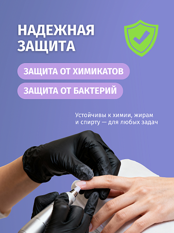 Перчатки нестер.нитриловые,черные,«Dr.Max»,без пудры, размер L по 100 шт.