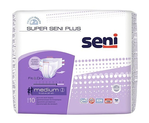 Подгузники для взрослых Super Seni Plus Medium 10 шт. (75-110 см)