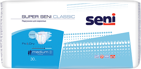 Подгузники для взрослых Super Seni Classic Medium 30 шт. (75-110 см)
