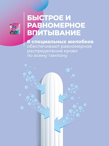 Тампоны женские гигиенические «комфорт и надежность» под товарным знаком «Bella For Teens» в размере: mini/мини, 8 шт.