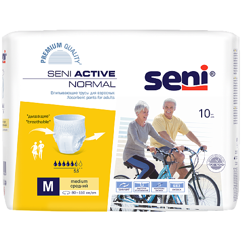 Впитывающие трусы для взрослых Seni Active Normal Medium 10 шт. (80-110 см)