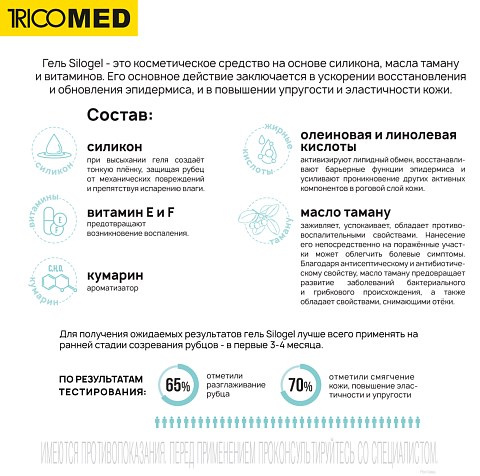 Гель для коррекции шрамов и ухода за кожей "Silogel" 50 мл.