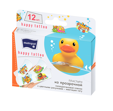 Косметические пластыри matopat Happy Tattoo, 12 шт.
