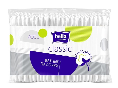 Ватные палочки bella cotton classic, 400 шт.