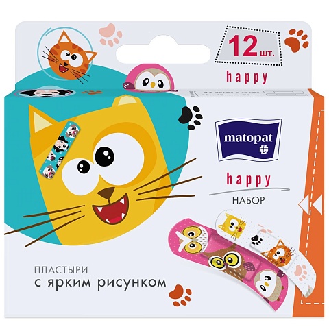 Косметические пластыри matopat Happy, 12 шт. дизайн упаковки в ассортименте