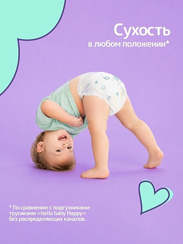 Подгузники-трусики bella baby Happy с каналами, размер 6 (16+ кг), 36 шт.