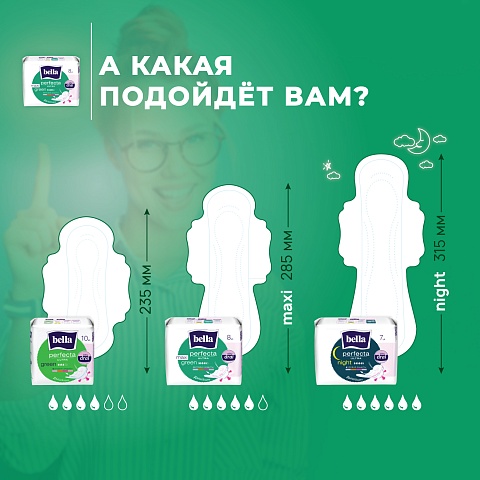 Прокладки женские bella Perfecta Ultra Maxi Green, 16 шт.