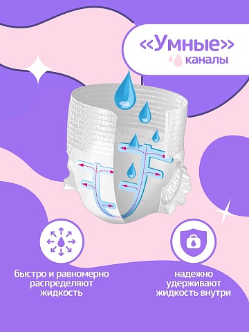 Подгузники-трусики bella baby Happy с каналами, размер 5 (11–18 кг), 40 шт.