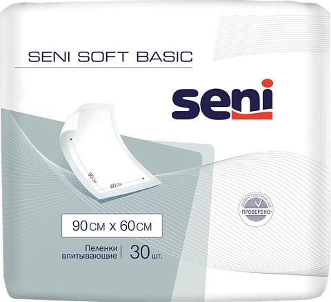 Впитывающие пеленки Seni Soft Basic 90 x 60 см, 30шт. 