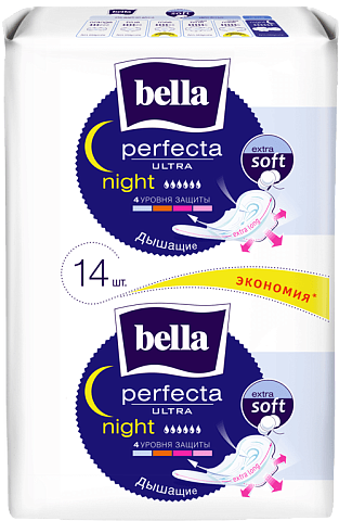 Ночные прокладки женские bella Perfecta Night extra soft, 14 шт.
